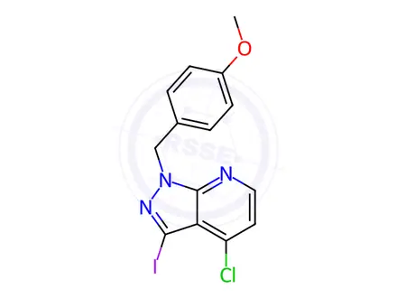 Chemical structure of 4-Chloro-3-iodo-1-(4-methoxybenzyl)-1H-pyrazolo[3,4-b]pyridine