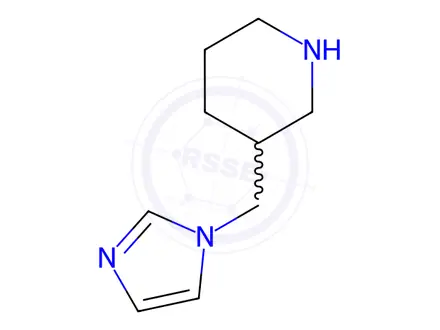 Chemical structure of 3-(1H-imidazol-1-ylmethyl)piperidine dihydrochloride