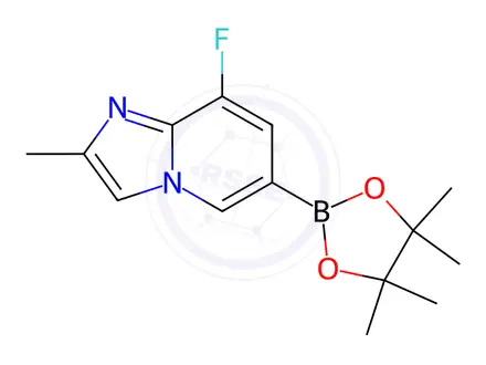 Chemical structure of Imidazo[1,2-a]pyridine, 8-fluoro-2-methyl-6-(4,4,5,5-tetramethyl-1,3,2-dioxaborolan-2-yl)-