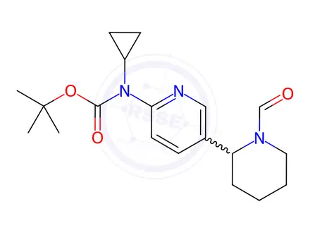 Chemical structure of tert-Butyl cyclopropyl(5-(1-formylpiperidin-2-yl)pyridin-2-yl)carbamate