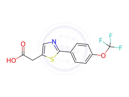 Chemical structure of 2-(2-(4-(Trifluoromethoxy)phenyl)thiazol-5-yl)acetic acid