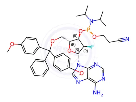 Chemical structure of Phosphoramidites Impurity 28 (5'DMT-2'F-dA CEP)