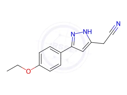 Chemical structure of 2-(5-(4-Ethoxyphenyl)-1H-pyrazol-3-yl)acetonitrile