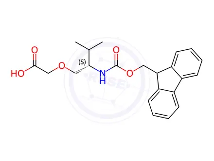Chemical structure of Acetic acid, 2-[(2S)-2-[[(9H-fluoren-9-ylmethoxy)carbonyl]amino]-3-methylbutoxy]-