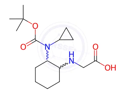 Chemical structure of 2-((2-((tert-Butoxycarbonyl)(cyclopropyl)amino)cyclohexyl)amino)acetic acid