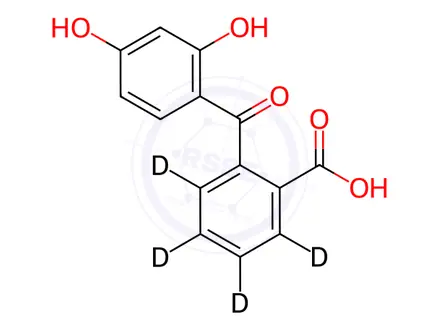 Chemical structure of 2',4'-Dihydroxy-2-benzoylbenzoic Acid-d4