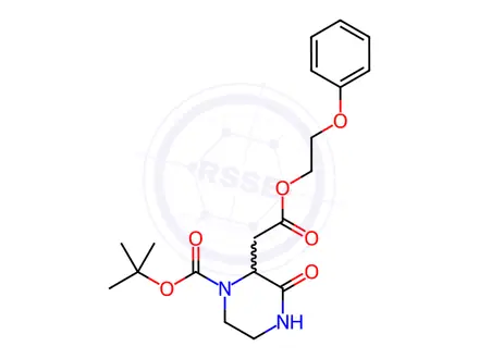 Chemical structure of tert-Butyl 3-oxo-2-(2-oxo-2-(2-phenoxyethoxy)ethyl)piperazine-1-carboxylate