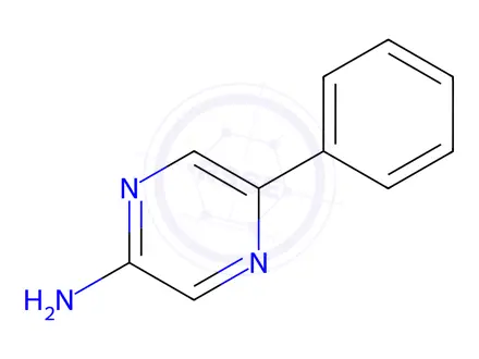 Chemical structure of 2-Amino-5-Phenylpyrazine