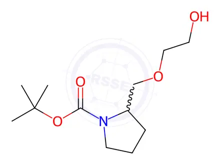 Chemical structure of tert-Butyl 2-((2-hydroxyethoxy)methyl)pyrrolidine-1-carboxylate