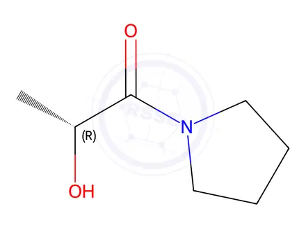 Chemical structure of Pyrrolidine, 1-[(2R)-2-hydroxy-1-oxopropyl]-(9CI)