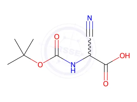 Chemical structure of Acetic acid, cyano[[(1,1-dimethylethoxy)carbonyl]amino]-(9CI)