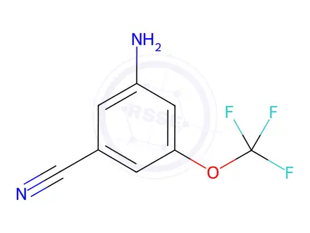 Chemical structure of Benzonitrile, 3-amino-5-(trifluoromethoxy)-