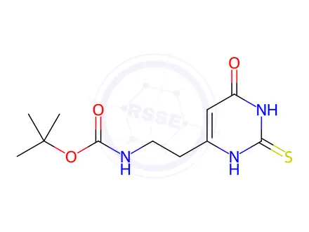Chemical structure of tert-Butyl 2-(6-oxo-2-sulfanyl-1,6-dihydro-4-pyrimidinyl)ethylcarbamate