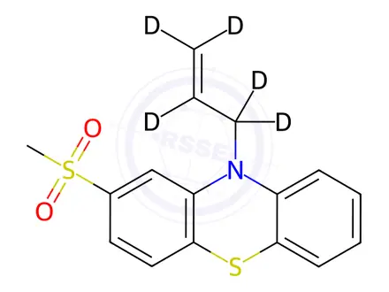 Chemical structure of N-(2-Propenyl)-2-methylsulfonyl-10H-phenothiazine-d5