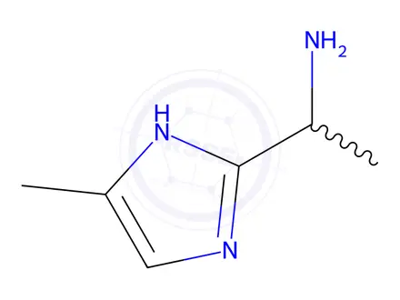 Chemical structure of 1-(5-methyl-1H-imidazol-2-yl)ethan-1-aminedi hydrochloride