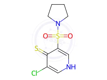 Chemical structure of 3-Chloro-5-(pyrrolidin-1-ylsulfonyl)pyridine-4-thiol