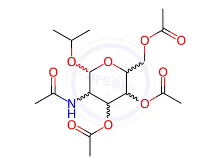 Chemical structure of Isopropyl 2-acetamido-3,4,6-tri-O-acetyl-2-deoxy-b-D-glucopyranoside