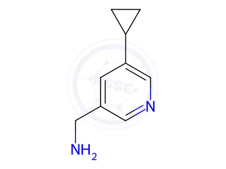 Chemical structure of (5-cyclopropylpyridin-3-yl)methanamine
