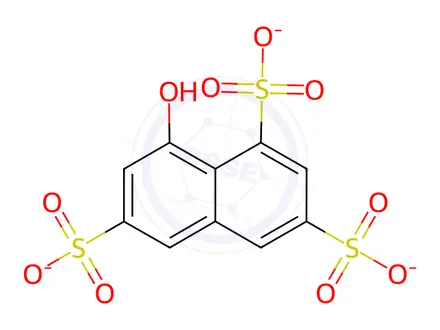 Chemical structure of 1-NAPHTHOL-3,6,8-TRISULFONIC ACID TRISODIUM SALT
