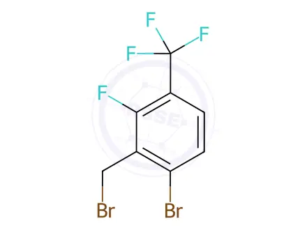 Chemical structure of 1-Bromo-2-(bromomethyl)-3-fluoro-4-(trifluoromethyl)benzene