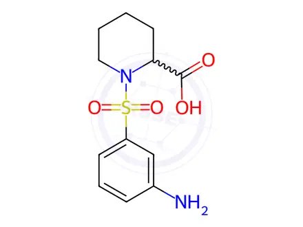 Chemical structure of 1-[(3-Aminophenyl)sulfonyl]piperidine-2-carboxylic acid hydrochloride
