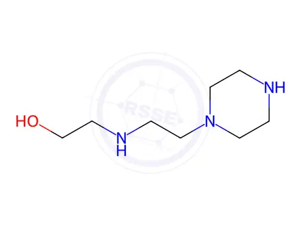 Chemical structure of Ethanol, 2-[[2-(1-piperazinyl)ethyl]amino]-(9CI)