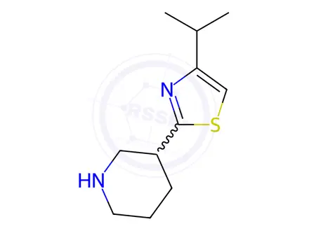 Chemical structure of 3-[4-(propan-2-yl)-1,3-thiazol-2-yl]piperidine