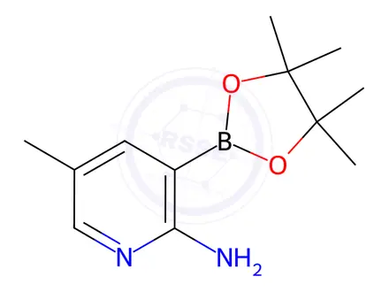 Chemical structure of 5-methyl-3-(4,4,5,5-tetramethyl-1,3,2-dioxaborolan-2-yl)pyridin-2-amine