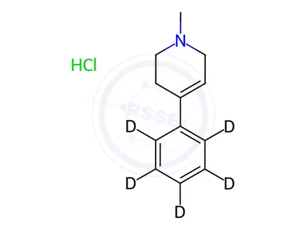 Chemical structure of 1-Methyl-4-phenyl-1,2,3,6-tetrahydropyridine-d5 Hydrochloride