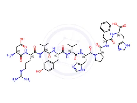 Chemical structure of angiotensin I, des-Leu(10)-