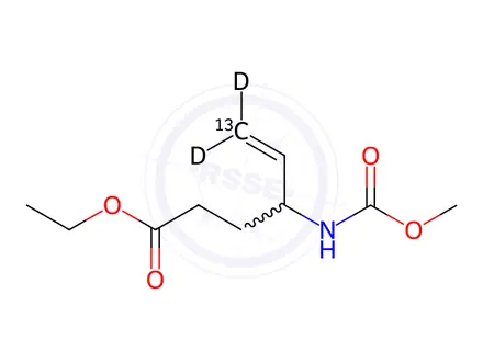 Chemical structure of N-Methoxycarbonyl Vigabatrin-13C,d2 Ethyl Ester