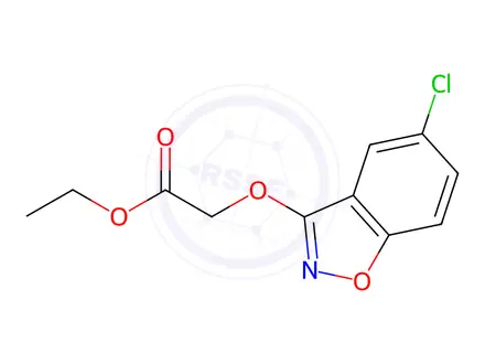 Chemical structure of Acetic acid, 2-[(5-chloro-1,2-benzisoxazol-3-yl)oxy]-, ethyl ester