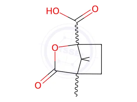 Chemical structure of 4,7,7-Trimethyl-3-oxo-2-oxabicyclo[2.2.1]heptane-1-carboxylic acid