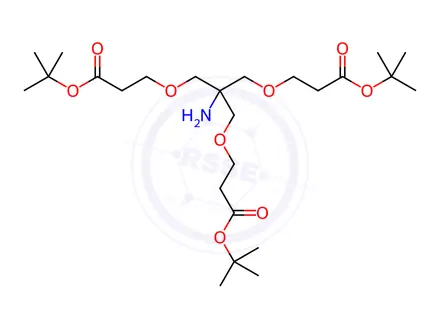 Chemical structure of Tris[[2-(tert-butoxycarbonyl)ethoxy]methyl]methylamine