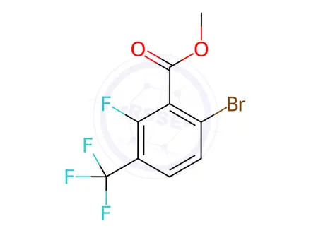 Chemical structure of Benzoic acid, 6-bromo-2-fluoro-3-(trifluoromethyl)-, methyl ester