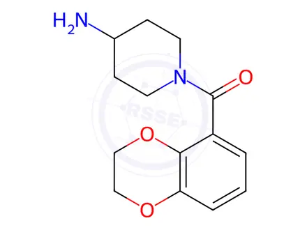 Chemical structure of (4-AMino-piperidin-1-yl)-(2,3-dihydro-benzo[1,4]dioxin-5-yl)-Methanone hydrochloride