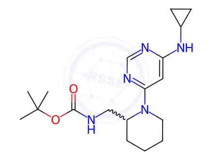 Chemical structure of [1-(6-CyclopropylaMino-pyriMidin-4-yl)-piperidin-2-ylMethyl]-carbaMic acid tert-butyl ester