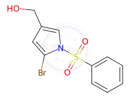 Chemical structure of (5-Bromo-1-(phenylsulfonyl)-1H-pyrrol-3-yl)methanol