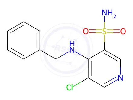 Chemical structure of 4-(Benzylamino)-5-chloropyridine-3-sulfonamide