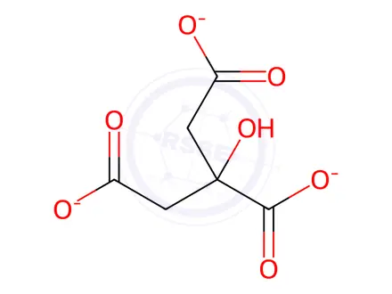 Chemical structure of citric acid, ammonium nickel salt