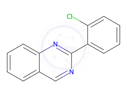 Chemical structure of 2-(2-chlorophenyl)quinazoline
