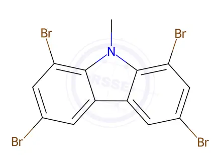 Chemical structure of 1,3,6,8-Tetrabromo-9-methyl-9H-carbazole