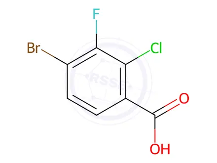 Chemical structure of 4-Bromo-2-chloro-3-fluorobenzoic acid