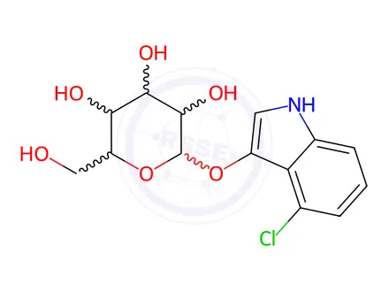 Chemical structure of 4-chloro-1H-indol-3-yl-β-D-Galactopyranoside