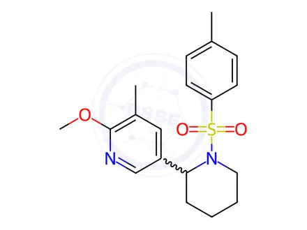 Chemical structure of 2-Methoxy-3-methyl-5-(1-tosylpiperidin-2-yl)pyridine