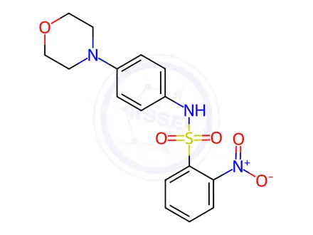 Chemical structure of N-(4-morpholinophenyl)-2-nitrobenzenesulfonamide