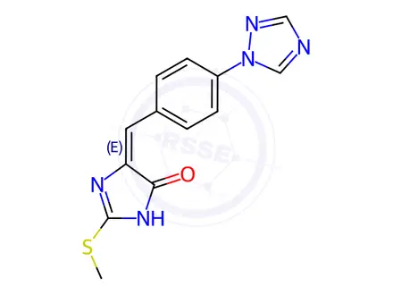 Chemical structure of (4E)-2-(Methylsulfanyl)-4-{[4-(1H-1,2,4-triazol-1-yl)phenyl]methylidene}-4,5-dihydro-1H-imidazol-5-one