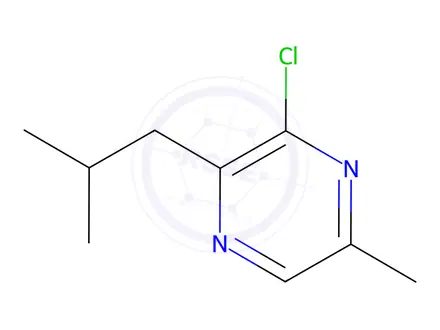 Chemical structure of Pyrazine, 3-chloro-5-methyl-2-(2-methylpropyl)-