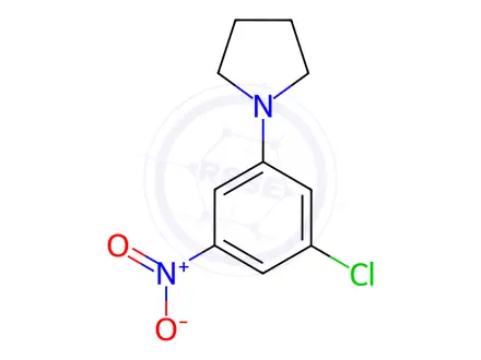 Chemical structure of Pyrrolidine, 1-(3-chloro-5-nitrophenyl)-