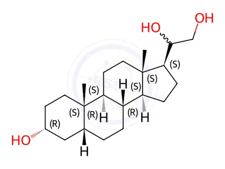 Chemical structure of (3α,5β)-Pregnane-3,20,21-triol
